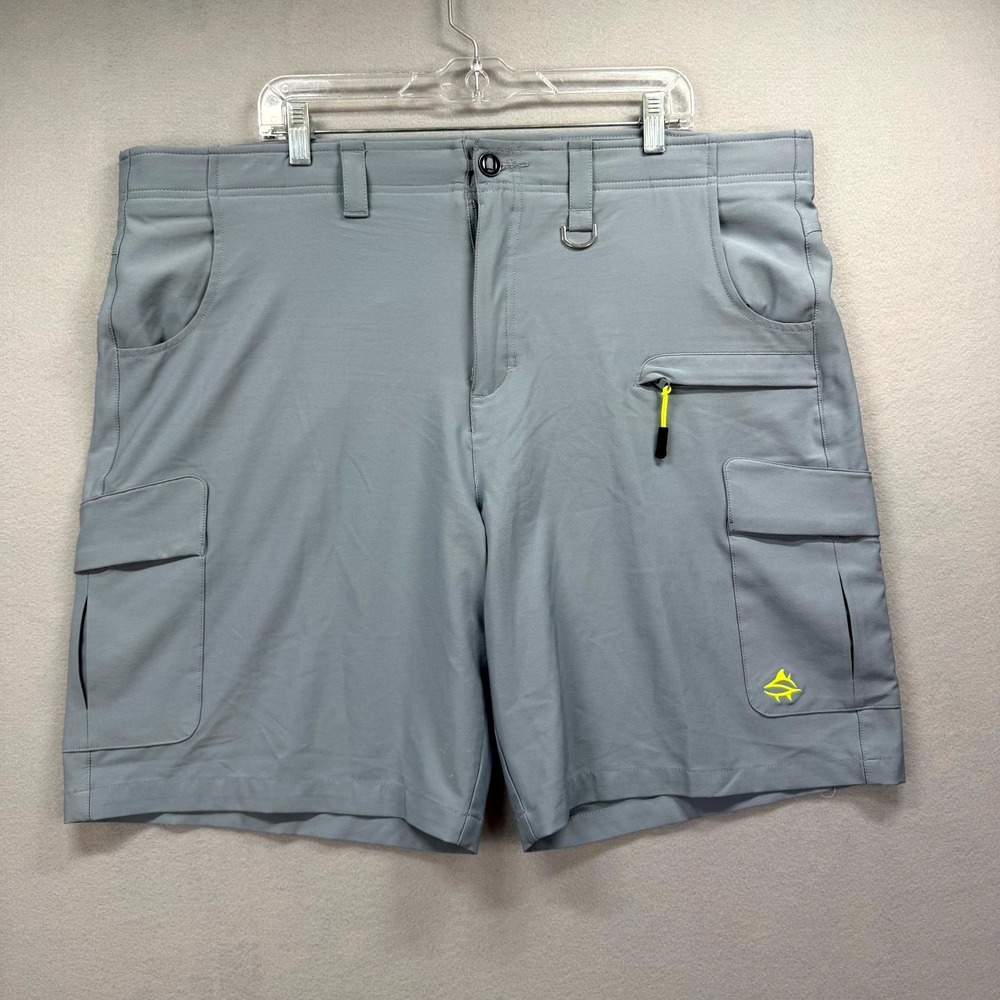 Loco Skailz Cargo Shorts Mens 42 Gray Stretch Utility Outdoor Summer 9" Fishing